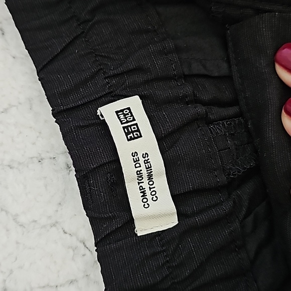 Uniqlo Comptoir des Cotnniers Black Linen Blend Pants - Picture 4 of 5